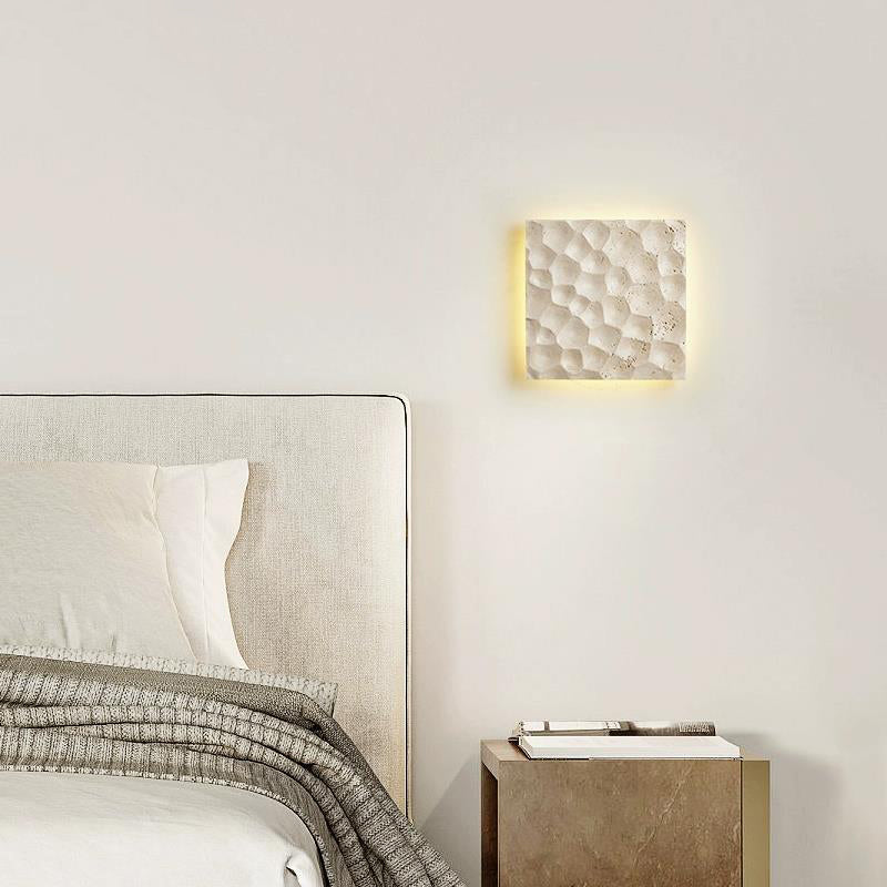 Zeitgenössische kreative Stein quadratische LED-Wandleuchte Lampe für Wohnzimmer 