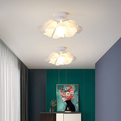 Modern Creative Petal Acrylic Lampshade 1-Light Semi-Flush Mount Ceiling Light