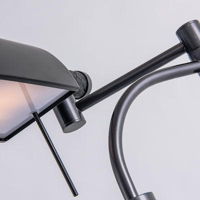Zeitgenössische nordische rechteckige Zylinder-Tischlampe aus Eisenleder mit 1 Licht für Schlafzimmer 