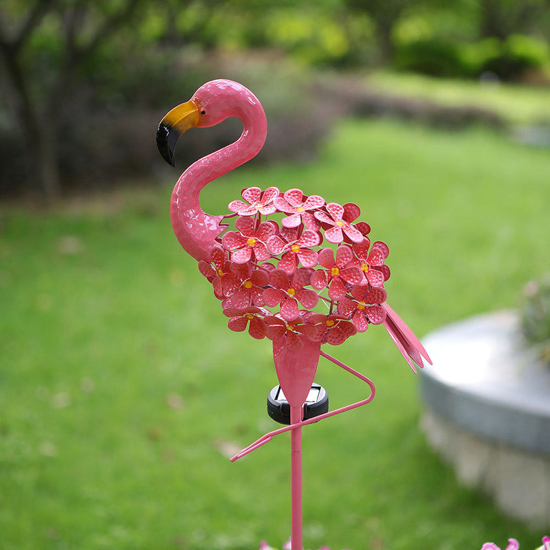 Zeitgenössische kreative wasserdichte Solar Flamingo Eisen LED Outdoor Landschaft Licht für Garten 