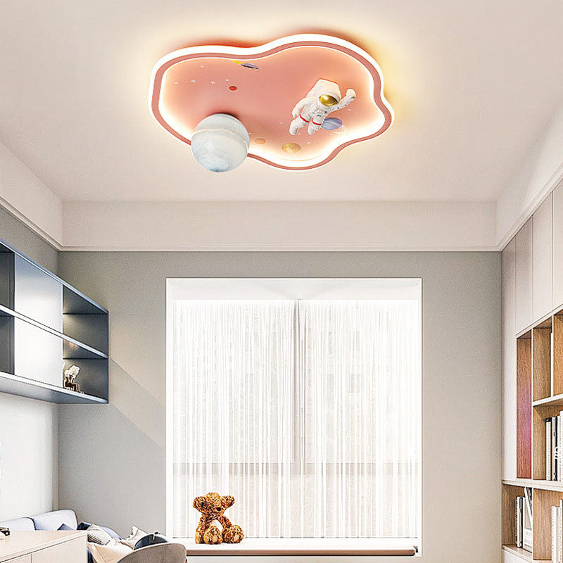 Plafonnier LED acrylique contemporain créatif dessin animé planète astronaute pour enfants pour salon 
