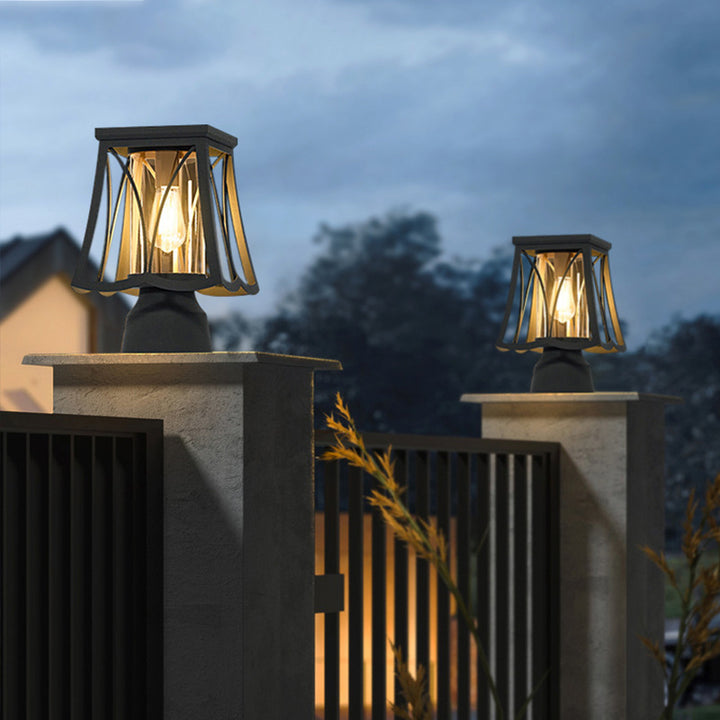 Modern Simplicity Solar Waterproof Stainless Steel Glass Column LED Landscape Lighting Outdoor Light For Garden