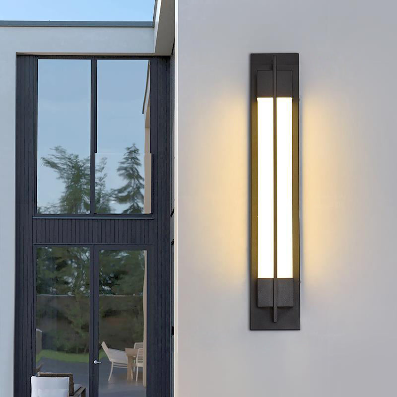 مصباح حائط LED مقاوم للماء بشكل مستطيل من الأكريليك بتصميم تقليدي يشبه الرخام الصيني للاستخدام في الفناء الخارجي 