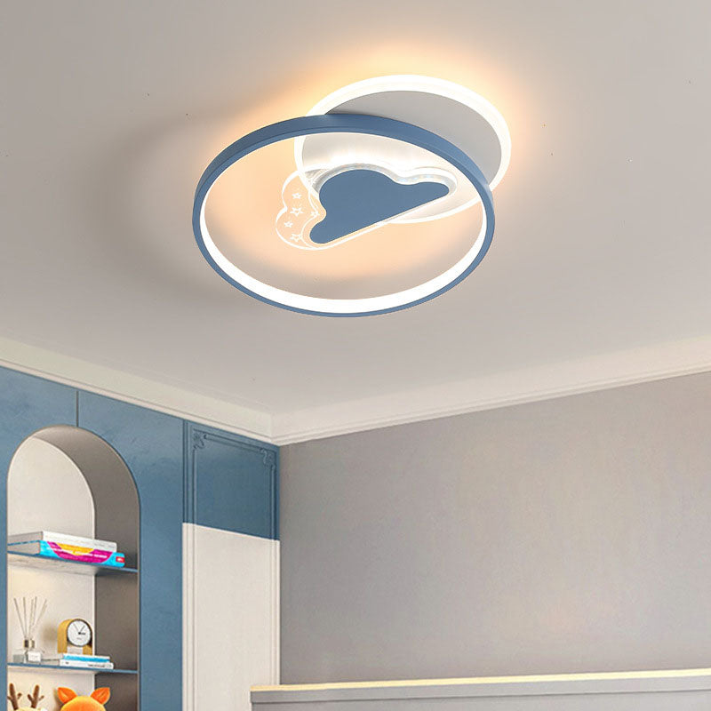 Luz de techo empotrada LED de hierro con avión acrílico creativo contemporáneo para dormitorio 