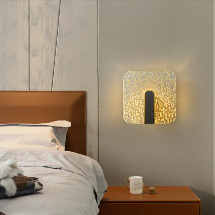 Modern Simplicity Geometry Crackle Acrylic Round Shade LED Wall Sconce Lamp For Bedroom