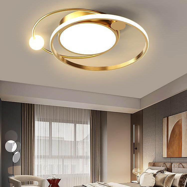 Moderne minimalistische runde Kreis Eisen Acryl LED Unterputz Deckenleuchte für Schlafzimmer 