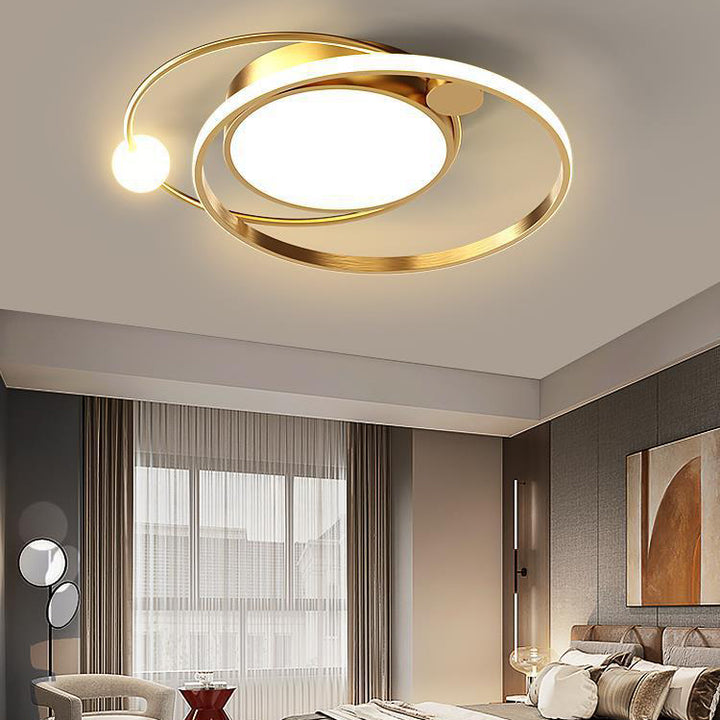 Moderne minimalistische runde Kreis Eisen Acryl LED Unterputz Deckenleuchte für Schlafzimmer 