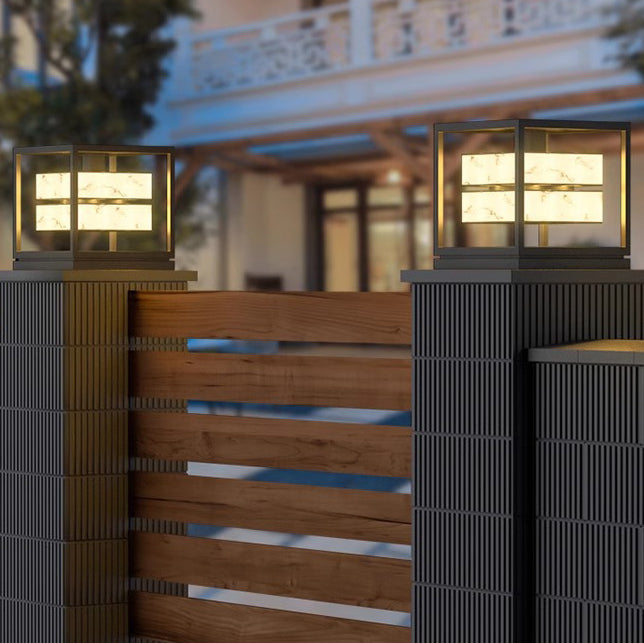 Luz de jardín solar LED de PC de acero inoxidable impermeable de simplicidad moderna para poste 