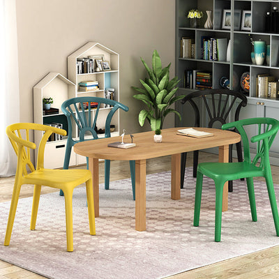 Chaise de salle à manger empilable en plastique Arc scandinave contemporain avec dossier pour salle à manger 