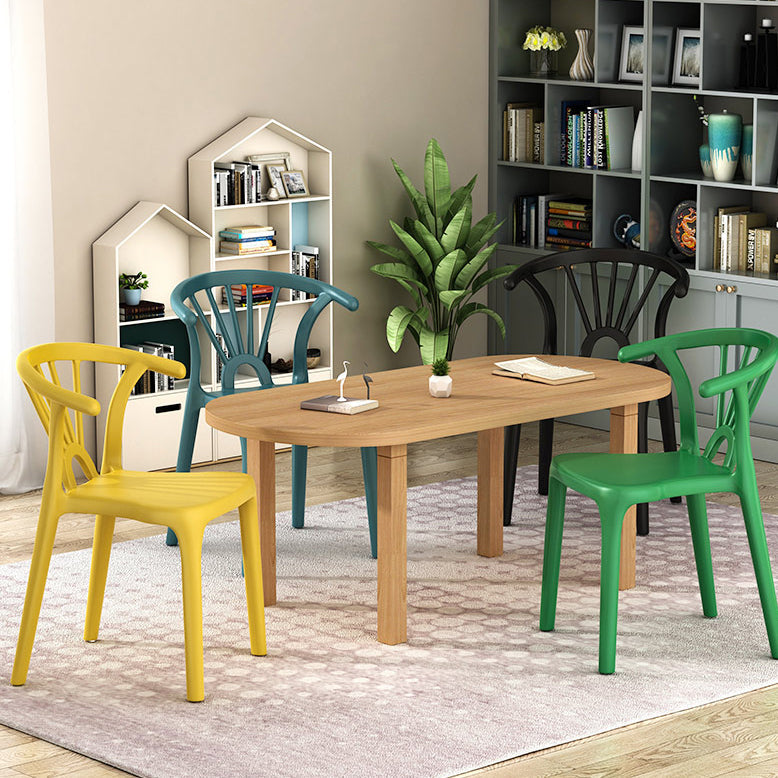 Chaise de salle à manger empilable en plastique Arc scandinave contemporain avec dossier pour salle à manger 