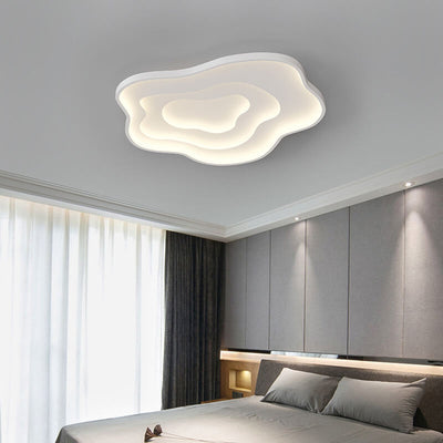 Modern Creative Solid Color Cloud Shape LED Iron Aluminum Acrylic Flush Mount Light