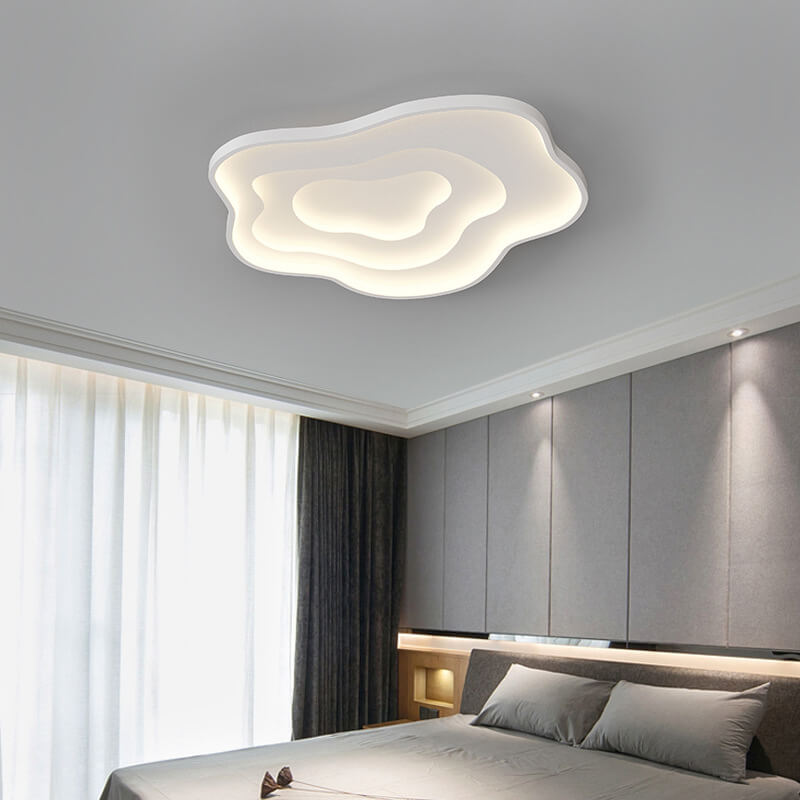 Lampe LED en forme de nuage, couleur unie, moderne et créative, en fer, en aluminium, acrylique, encastré 