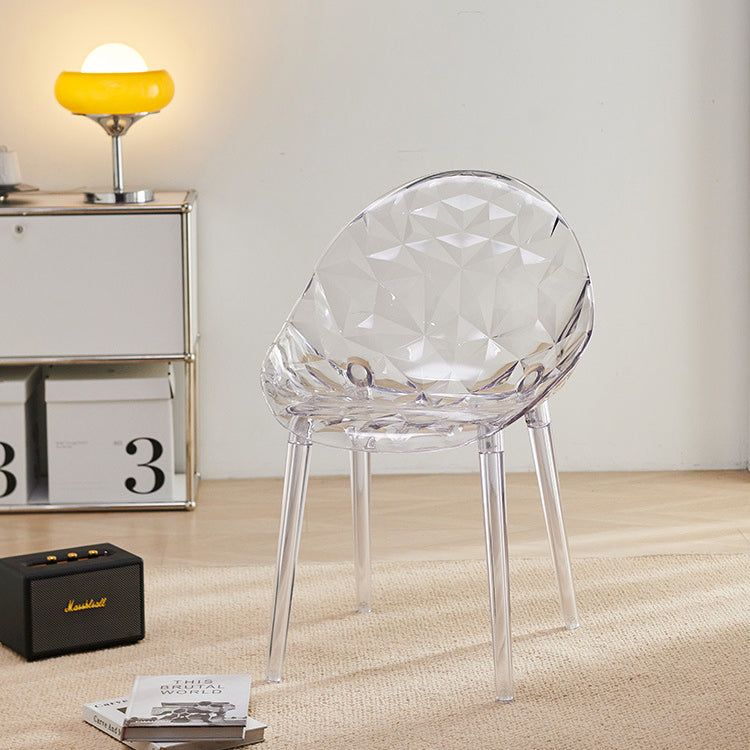 Zeitgenössischer nordischer runder Diamantform-PC-Esszimmerstuhl Rückenlehne für Esszimmer 