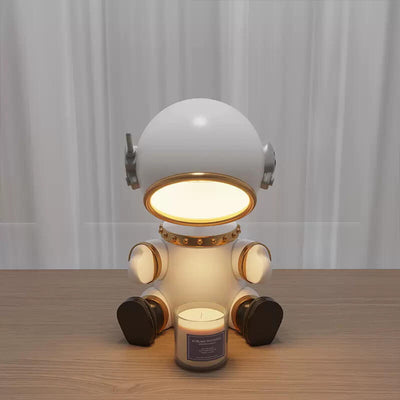 Lámpara de mesa de cera fundida con temporizador de 1 luz de robot de resina creativa de dibujos animados 