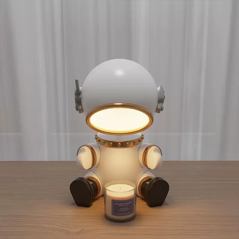 Creative Cartoon Resin Robot Timing 1-Light Melting Wax Table Lamp