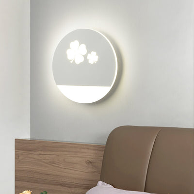 Nordic Creative Four-Leaf Clover Butterfly Decor Acrylic Round LED Wall Sconce Lamp