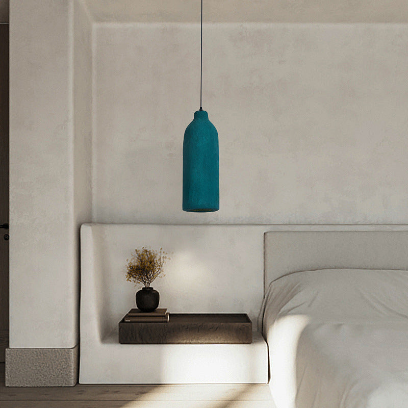 Contemporary Scandinavian Polystyrene Bottle 1-Light Pendant Light For Dining Room