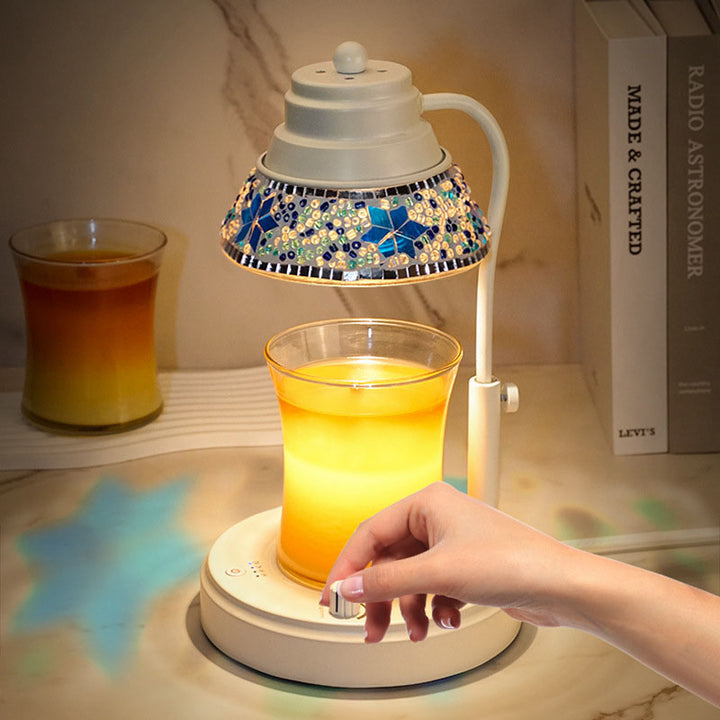 Lampe de table en cire fondante à aromathérapie 1 lumière en cristal plastique fer cylindre disque scandinave contemporain pour chambre à coucher 