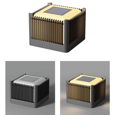 ضوء LED خارجي للمناظر الطبيعية في الحديقة بتصميم مكعب مربع من الفولاذ المقاوم للصدأ وبساطة حديثة 