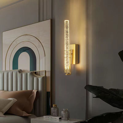 مصباح حائط عصري فاخر على شكل أسطوانة من الكريستال LED لغرفة المعيشة 