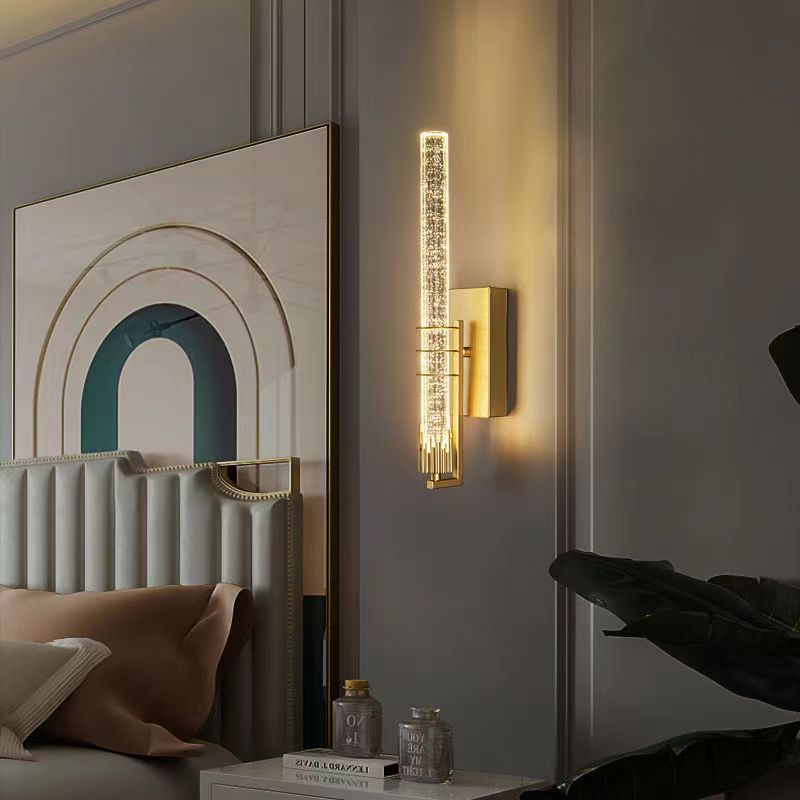 مصباح حائط عصري فاخر على شكل أسطوانة من الكريستال LED لغرفة المعيشة 