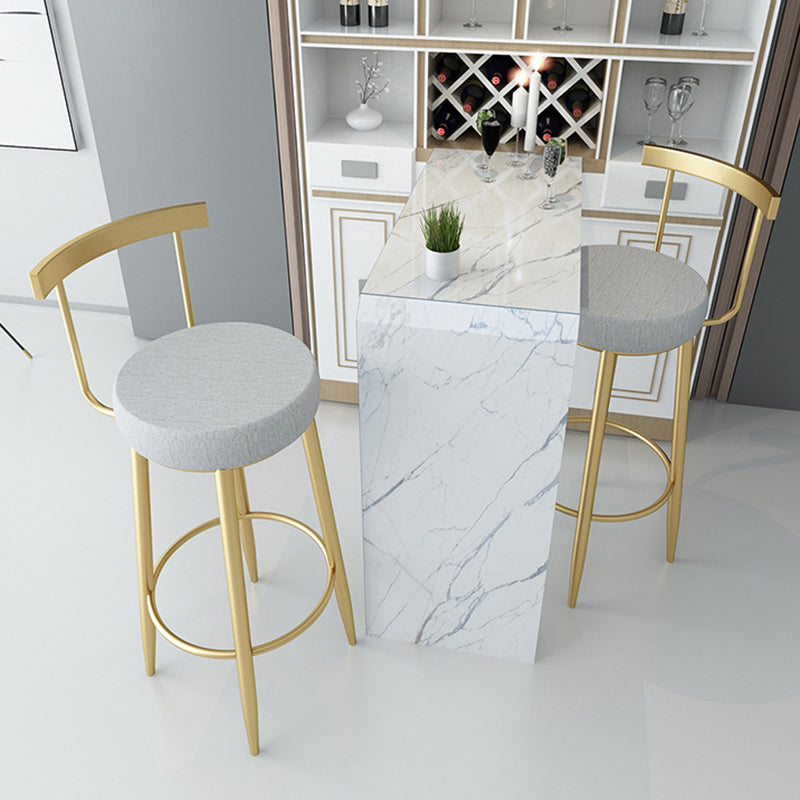 Tabouret de bar rond en fer minimaliste moderne avec dossier et repose-pieds pour cuisine 