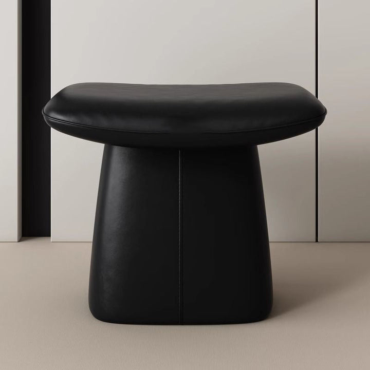 Modern Minimalist Square Microfiber Leather Pine Wood Vanity Stool Backless Armless For Bedroom