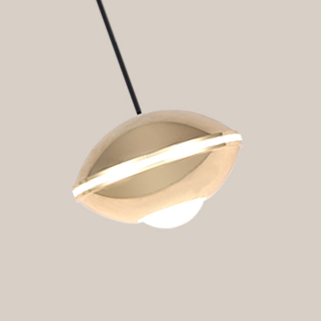 Zeitgenössische nordische ovale Aluminium-Acryl-LED-anhebbare Pendelleuchte für Wohnzimmer 