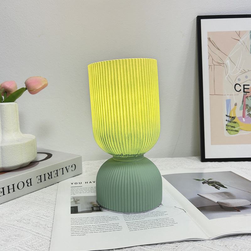 Lampe de table moderne minimaliste en verre cylindre avec entonnoir 1 lumière pour chambre 