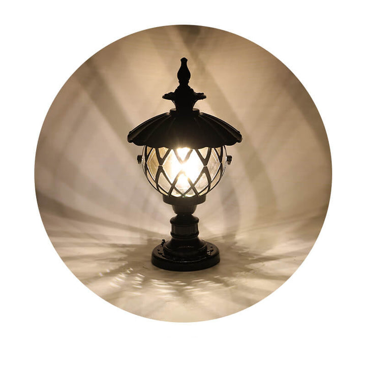 Traditional European Outdoor Lotus Column Head Light 1-Light Waterproof Garden Landscape Light For Outdoor