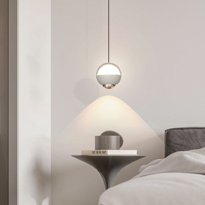 Moderne Einfachheit Ball Aluminium Acrylglas LED Pendelleuchte Liftable Für Nachttisch 