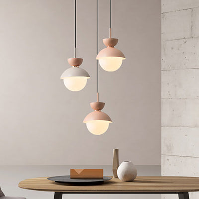 Moderne minimalistische runde Globus Kuppel Metall Glas 1-Licht Pendelleuchte für Wohnzimmer 
