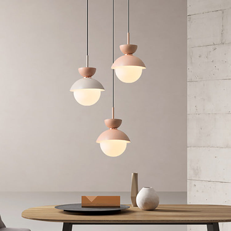 Moderne minimalistische runde Globus Kuppel Metall Glas 1-Licht Pendelleuchte für Wohnzimmer 