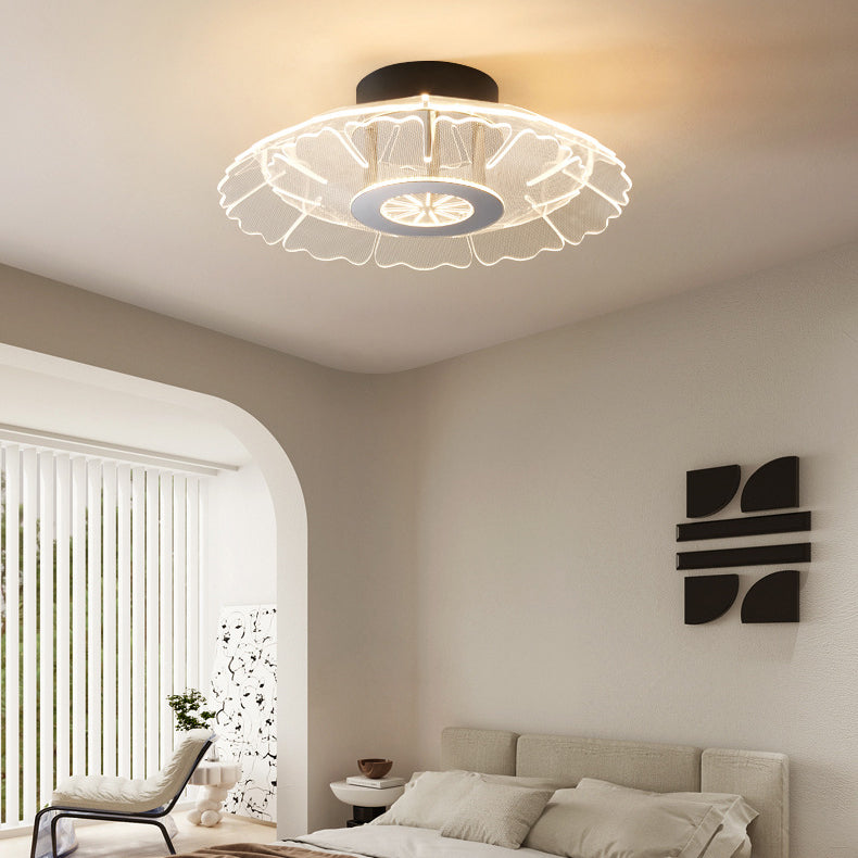 Moderne Luxus Eisen Edelstahl Acryl Blume Runde LED Semi-Flush Mount Deckenleuchte Für Schlafzimmer 