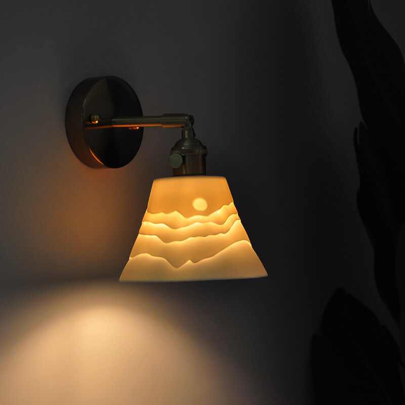 Nordischer minimalistischer Keramik-Wandgemälde-Horn 1-Licht-Wandleuchte 
