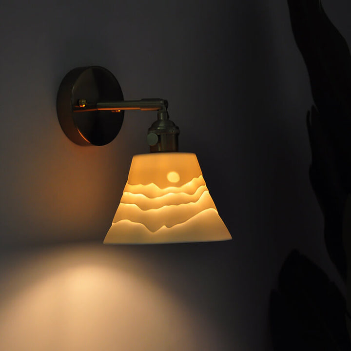 Nordischer minimalistischer Keramik-Wandgemälde-Horn 1-Licht-Wandleuchte 