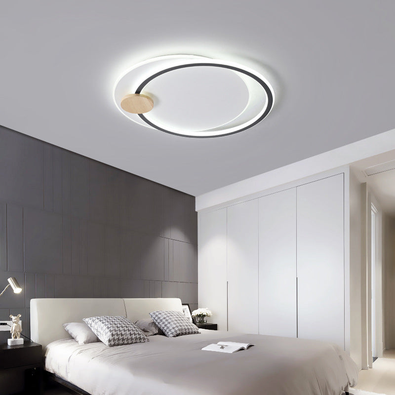 Zeitgenössische Einfachheit Eisen Kreis Ring Acryl LED Unterputz Deckenleuchte für Wohnzimmer