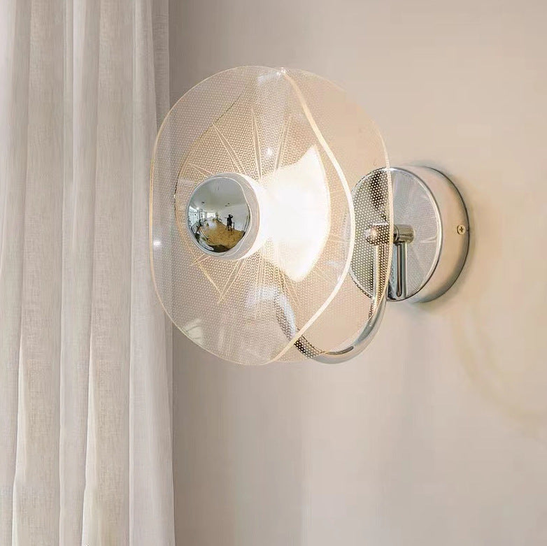 Applique murale LED en acrylique nordique contemporain avec abat-jour floral en matériel pour chambre 