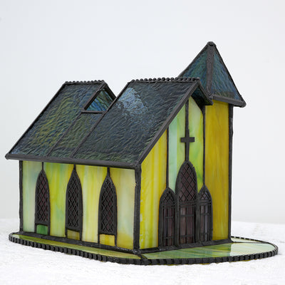 Lámpara de mesa de 1 luz para casa de vidrio Tiffany tradicional con luz nocturna para mesita de noche 
