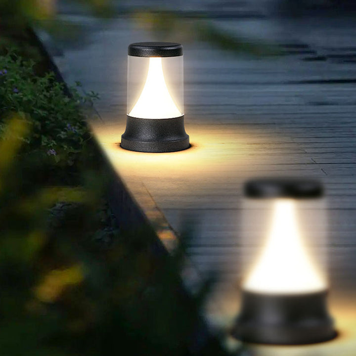 Lumière paysagère de jardin LED en aluminium cylindrique solaire minimaliste moderne 