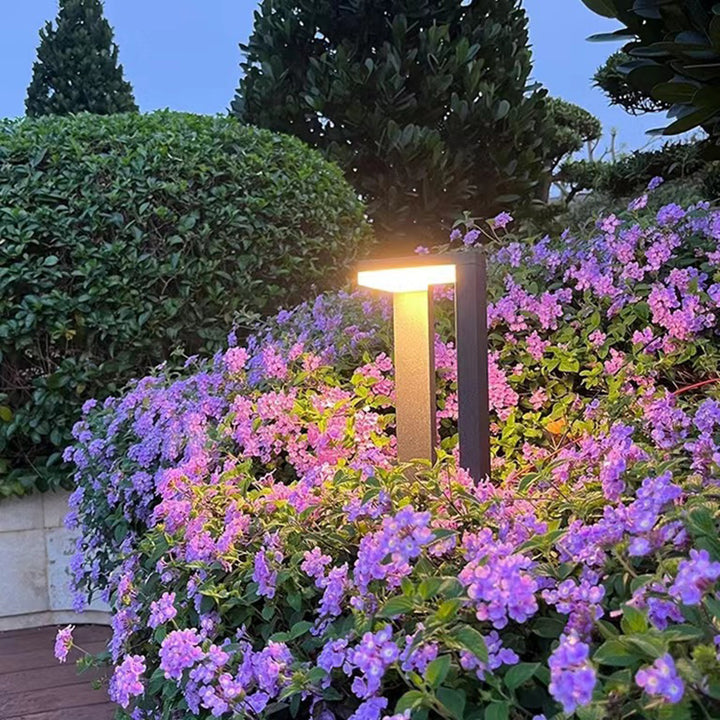 Luz de paisaje LED de aluminio acrílico rectangular impermeable minimalista moderna para exteriores para patio exterior 