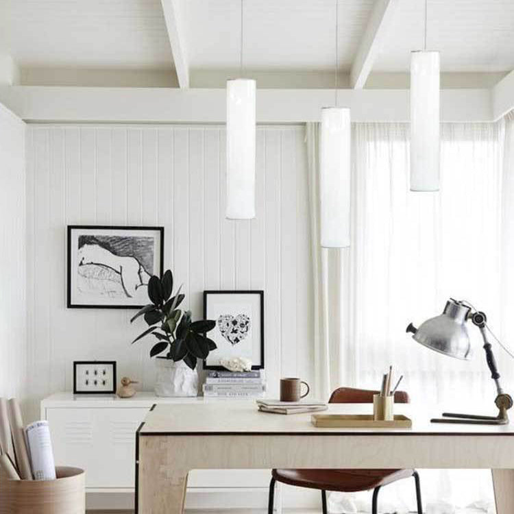 Modern Minimalist PC Straight Line LED Pendant Light For Living Room