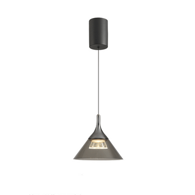 Zeitgenössische nordische konische LED-Pendelleuchte aus Eisen-Aluminium für Schlafzimmer 