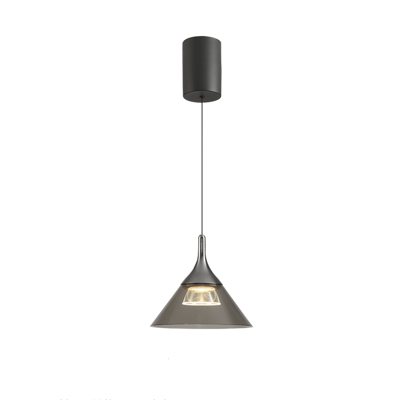 Zeitgenössische nordische konische LED-Pendelleuchte aus Eisen-Aluminium für Schlafzimmer 