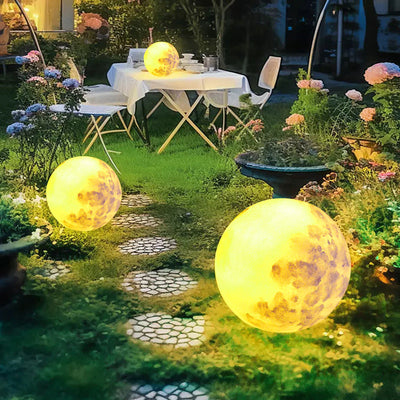Zeitgenössische kreative Mond Harz 1-Licht Außenlandschaft Licht für Garten 