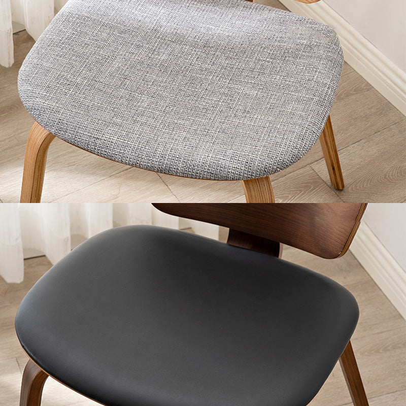 Chaise de salle à manger en bois avec revêtement en cuir PU simplicité contemporaine pour salon 