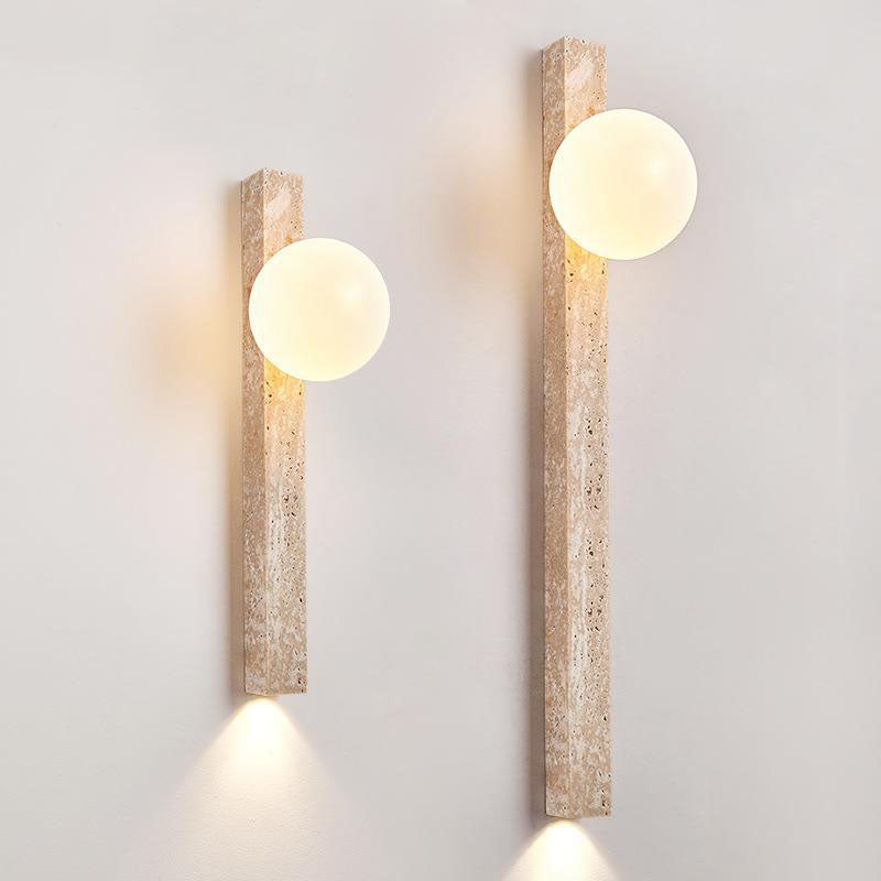 Traditionelle japanische Langstreifen-Gelber Travertin 2-Lichter für den Flur 