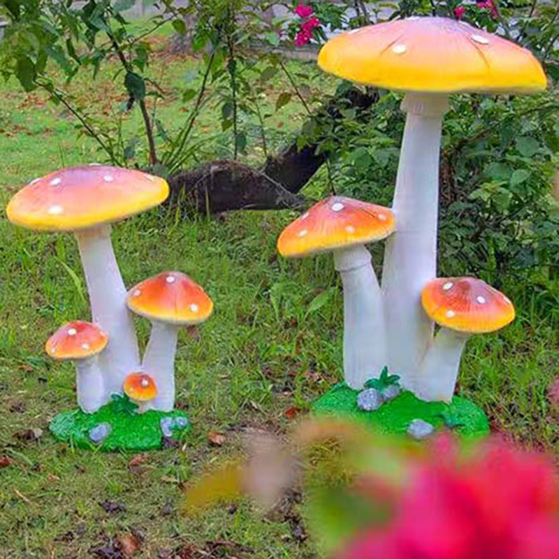 Moderne Art Deco Solar Wasserdichte Pilz Harz Glasfaser LED Landschaft Beleuchtung Außen Licht Für Garten 