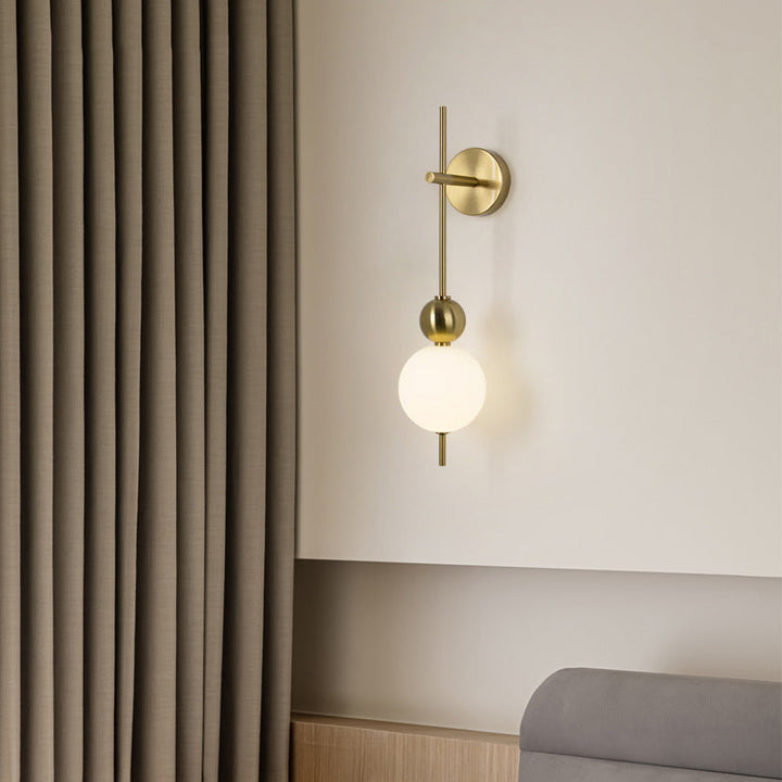 Moderne minimalistische runde Ball String Aluminium Kunststoff LED Wandleuchte Lampe für Schlafzimmer 