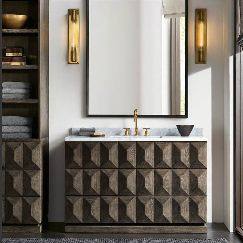 Modern Minimalist Glass Strip Mirror Vanity Light 1-Light Wall Sconce Lamp